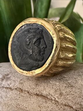 Katy Briscoe ancient 18k coin ring